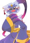 Rating: s
ID: 5400435
Date: 2025-02-27 03:34:37 -0500
Status: active
Score: 19
2025 3_fingers ambiguous_anthro ambiguous_gender anthro arm_tuft asian_clothing asymmetrical_ears big_claws biped black_nose blue_body blue_ears blue_fur blush blush_lines claw_fingers claws clothed clothing colored digital_media_(artwork) ear_piercing ear_ring east_asian_clothing eyewear facial_markings fangs finger_claws fingers forehead_gem front_view fully_clothed fur gem generation_8_pokemon glasses head_markings hi_res kemono long_claws looking_at_viewer mammal markings mask_(marking) multicolored_body multicolored_fur nintendo open_mouth open_smile piercing pince-nez pokemon pokemon_(species) portrait pupils purple_body purple_claws purple_clothing re1o red_eyes ring_piercing shaded shoulder_tuft simple_background slit_pupils smile sneasler solo standing tassels teeth three-quarter_portrait tuft two_tone_body two_tone_fur white_background post #5400435