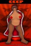 2009 anthro bear big_breasts breasts copyright_symbol female looking_at_viewer mammal military natasha_(spotty_the_cheetah) overweight overweight_anthro overweight_female russian russian_text solo soviet_union spotty_the_cheetah standing symbol text translated wide_hips