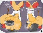 abdominal_bulge anal anal_masturbation anal_penetration anthro balls big_balls big_butt big_penis braixen butt canid canine capra69capra dildo dildo_in_ass dildo_insertion english_text eyelashes eyeshadow femboy foreskin fur generation_6_pokemon genitals hand_on_butt hand_on_penis heart_symbol hi_res huge_dildo humanoid_genitalia humanoid_penis makeup male male_penetrated mammal masturbation multicolored_body nintendo object_in_ass open_mouth penetration penis pokemon pokemon_(species) sex_toy sex_toy_in_ass sex_toy_insertion simple_background slutty_face solo steaming_body steamy_penis text thick_thighs toying_self two_tone_body yellow_body yellow_fur