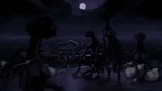 16:9 beach breasts cloud creepy dark entity female group hi_res humanoid meandraco monster moon night nipples sand scary sea seaside unknown_species water widescreen