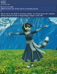 3d_(artwork) anthro black_hair blue_body blue_fur digital_media_(artwork) english_text female fur hair happy humor mammal meme meme_pose parody procyonid purple_eyes raccoon ryder_(striped_sins) singing solo sound_of_music striped_sins text willitfit