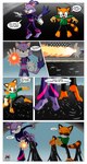 5_toes absurd_res anthro arlioth barefoot blaze_the_cat clothed clothing colored_nails comic dialogue domestic_cat duo english_text feet felid feline felis female foot_fetish hi_res humanoid_feet mammal marine_the_raccoon nails orange_body plantigrade procyonid purple_body raccoon sega sonic_the_hedgehog_(series) speech_bubble text toes