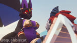 Rating: q
ID: 5619787
Date: 2025-06-04 01:10:11 -0400
Status: active
Score: 225
16:9 3d_(artwork) 3d_animation advertisement animated anthro artist_name beach bikini black_body black_fur blue_body blue_fur blush breasts butt butt_shot canid canine canis censored chair chimera cleavage clothed clothing dialogue digital_media_(artwork) duo ear_piercing english_audio english_description felid feline felis female female/female flirting fur furniture gold_bikini imminent_kiss jackal long_playtime lounge_chair lying mammal music on_back piercing promotional_material sapphic side_boob sound sound_effects squabblecat swimwear tail tail_motion tailwag talking_to_another talking_to_partner text two-piece_swimsuit umbrella url webm widescreen post #5619787
