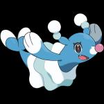 1:1 2016 alpha_channel blue_body blue_skin brionne fangs female feral generation_7_pokemon hi_res mammal marine nintendo official_art pink_nose pinniped pokemon pokemon_(species) simple_background solo teeth transparent_background unknown_artist