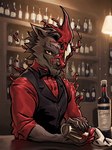 Rating: s
ID: 5412638
Date: 2025-03-04 20:54:14 -0500
Status: active
Score: 17
3:4 alcohol anthro bar bar_counter bartender beverage bow_tie brown_body brown_fur canid canine canis claws cleaning_rag clothed clothing colored container counter cup detailed_background digital_media_(artwork) drinking_glass fangs fur glass glass_container glass_cup half-length_portrait hi_res holding_object looking_at_viewer male mammal maxspite portrait red_clothing red_shirt red_slime red_topwear shaded shirt smile solo symbiote teeth topwear vest whiskey_glass wine_bottle wood_counter yellow_sclera post #5412638
