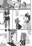 absurd_res adrien_warmher anthro black_and_white breasts broken_ear brown_body canid canine canis comic cut_ear cut_ears domestic_cat duo ear_scar english_text eye_scar facial_scar felid feline felis female fox fur group haruna_(xefino) hi_res hiroki_(xefino) human hybrid male mammal monochrome prototype scar text the_adventure_of_xefino white_body white_fur wolf xefino