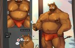 2024 anthro areola asha_sonchai173 barazoku beard belly biceps big_belly big_bulge big_muscles big_pecs bodily_fluids body_hair bulge cellphone chest_hair clothed clothing deltoids electronics english_text eyebrows eyewear facial_hair fur glasses hair heart_symbol hi_res huge_muscles kemono male mammal mature_anthro mature_male musclegut muscular muscular_anthro muscular_male nails navel nipples number overweight overweight_anthro overweight_male pecs phone screen sexting simple_background smartphone solo standing suid suina sus_(pig) sweat sweatdrop tail tail_motion tailwag text texting thick_arms thick_thighs topless topless_anthro topless_male tuft tusks underwear underwear_only wild_boar