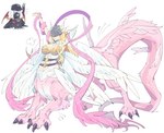 angewomon bandai_namco big_breasts breasts deathmon digimon digimon_(species) digimon_taur duo female hi_res humanoid_taur ladydevimon magnadramon multi_wing simple_background solo_focus stretching taur white_background wings zocehuy