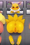 2024 2:3 anus blush bodily_fluids butt dagasi digital_media_(artwork) eeveelution feet female feral flareon foot_focus fur generation_1_pokemon genital_fluids genitals hi_res jolteon nintendo pawpads paws pokemon pokemon_(species) public_use pupils pussy soles submissive submissive_female through_wall toes vaginal_fluids wide_hipped_female wide_hipped_feral wide_hips