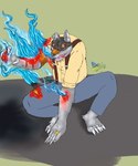 Rating: q
ID: 5527855
Date: 2025-04-24 18:45:29 -0400
Status: active
Score: 0
5:6 action_pose anthro black_body black_fur blood blood_drip blood_from_mouth blood_in_mouth blood_on_arm blood_on_face blood_on_hand blue_eyes bodily_fluids bottomwear broken_fingers brown_body brown_fur canid canine claws clothing crouching digital_drawing_(artwork) digital_media_(artwork) digitigrade dripping fur fur_markings glowing hand_on_ground healing hi_res jewelry looking_sideways magic male mammal markings multicolored_body multicolored_fur mythological_canine mythological_creature mythology necklace notched_ear on_ground pants pose ring scar shirt solo suspenders tail toe_claws topwear torn_clothing werecanid werecanine werecreature werewolf white_body white_fur wispypie wound_on_arm wounded post #5527855