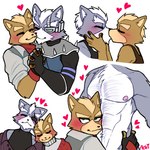 Rating: q
ID: 5461495
Date: 2025-03-28 08:29:53 -0400
Status: active
Score: 101
1:1 abs adrianis06 anthro blush canid canine canis duo fox fox_mccloud hand_holding head_on_shoulder heart_symbol hi_res kissing leg_grab male male/male mammal nintendo nipples star_fox thigh_grab wolf wolf_o'donnell post #5461495
