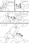 2023 anthro balls bernielover blush breath butt canid canine comic dialogue disney duo english_text erection eye_contact fan_character fox genitals gideon_grey hi_res i_love_you lagomorph larger_male leporid looking_at_another looking_at_genitalia looking_at_penis lying male male/male mammal monochrome nate_hopps nose_to_nose nude overweight overweight_male penis profanity rabbit red_fox romantic romantic_couple sex size_difference smaller_male smile sparkles speech_bubble text true_fox zootopia