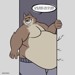 1:1 absurd_res anthro belly big_belly bottomwear canid canine canis clothing cracks doorway dreamworks english_text fattytober hi_res male mammal mindof moobs morbidly_obese mr._wolf_(the_bad_guys) obese overweight overweight_male pants sweatpants text the_bad_guys tight_clothing weight_gain wolf