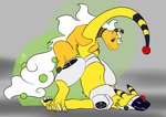 ampharos anal frostidragon fur generation_2_pokemon hi_res hybrid looking_pleasured machine male male/male nintendo plasma_(plasma_dragoon) pokemon pokemon_(species) protogen size_difference small_dom_big_sub tail tail_grab yellow_body yellow_fur