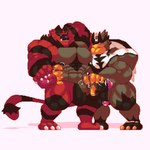 1:1 animated anthro balls barazoku big_muscles clothing digital_media_(artwork) flexing generation_7_pokemon generation_8_pokemon genitals handjob hi_res huge_muscles humanoid_genitalia humanoid_penis incineroar legendary_pokemon loop male male/male mammal morinetsu muscular muscular_anthro muscular_male musk musky_armpit nintendo penile penis pixel_(artwork) pixel_animation pokemon pokemon_(species) sex short_playtime sniffing standing urshifu