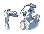 Rating: s
ID: 5253063
Date: 2024-12-19 15:39:45 -0500
Status: active
Score: 2
2019 ambiguous_gender avian beak bird branch chicken coiled_tail duo eyelashes eyes_closed feathers female feral galliform gallus_(genus) head_feathers jubb lizard monochrome open_mouth open_smile phasianid reptile scalie signature smile tail tail_feathers white_eyes post #5253063