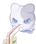 absurd_res ambiguous_gender bendy_straw blush bodily_fluids drinking_straw ghost hi_res honkai:_star_rail mihoyo milk_carton not_furry simple_background solo spirit sucking tears terzeebo white_background white_body wubbaboo_(honkai:_star_rail) ziterbo