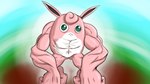 16:9 2020 abs anthro biceps big_muscles colored digital_drawing_(artwork) digital_media_(artwork) english_text ergomancy feral generation_1_pokemon growth hair hi_res huge_muscles looking_at_viewer male mammal muscle_growth muscular muscular_anthro muscular_male nintendo pecs pink_body pokemon pokemon_(species) shaded solo text widescreen wigglytuff