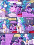 3:4 absurd_res blush comic dialogue duo eating eating_food english_text equid equine female feral force_feeding forced friendship_is_magic graphenescloset hasbro hi_res horse mammal my_little_pony pony princess_celestia_(mlp) sirmasterdufel speech_bubble talking_to_another text twilight_sparkle_(mlp) weight_gain_drive