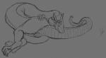 absurd_res anus claws dragon female female_(lore) feral genitals hi_res janice_goodrise line_art lying monochrome mythological_creature mythological_scalie mythology nude on_side presenting pussy scalie solo tail wyatttheriot