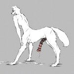 1:1 after_orgasm animal_genitalia animal_penis bodily_fluids canid canid_taur canine canine_taur canis censored claws cum cum_drip cum_dripping_from_penis cum_on_ground digitigrade dog_taur domestic_dog dripping equine_genitalia equine_penis exhausted eyes_closed eyewear fur genital_fluids genitals glasses grey_background hands_on_legs hands_on_own_legs hi_res hot_dog_wolf ineffective_censorship long_penis male mammal mammal_taur open_mouth paws penis quadruped side_view simple_background solo standing sweat tail taur toe_claws wearing_glasses white_body white_fur