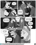 anthro biped canid canine canis comic coming_out dialogue duo greyscale hi_res love male male/male male_anthro mammal misterstallion monochrome romantic wolf