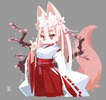 Rating: s
ID: 4596834
Date: 2024-02-13 11:50:39 -0500
Status: active
Score: 30
anthro asian_clothing asian_mythology ayashii_sprites branch canid canine cherry_blossom cherry_blossom_tree cherry_tree clothed clothing devil_horns_(gesture) east_asian_clothing east_asian_mythology female flower fluffy fluffy_tail fox fox_shadow_puppet fruit_tree fur gesture grey_background hand_gesture inner_ear_fluff japanese_clothing japanese_mythology kitsune_sign_(gesture) large_sleeves looking_at_viewer mammal miko_outfit mythology petals pink_body pink_fur plant prunus_(flower) red_eyes shrine_maiden signature simple_background solo tail tree tuft post #4596834