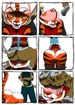 all_fours anthro asian_golden_cat bottomwear bottomwear_down bound butt butt_slap catopuma clothed clothing comic dreamworks embarrassed facesitting felid feline female group hands_tied hi_res kung_fu_panda leopard mammal master_tigress pantherine panties pants pants_down partially_clothed sitting_on_another slap song_(kung_fu_panda) spanking student_mei_ling tail the-killer-wc tiger trio underwear wedgie wedgie_fetish