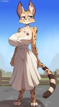 Rating: s
ID: 5584587
Date: 2025-05-19 19:29:41 -0400
Status: active
Score: 192
3_toes absurd_res anthro big_breasts biped blurred_background breasts brown_tail cleavage clothed clothing cooliehigh day detailed_background dress feet felid feline female fence flower_ornament footwear front_view full-length_portrait fully_clothed fur hi_res huge_breasts looking_aside mammal mara_(cooliehigh) multicolored_body multicolored_fur multicolored_tail outside portrait pupils purple_eyes sandals serval shoes sky solo standing sundress tail toes white_clothing white_dress yellow_body yellow_fur yellow_tail post #5584587