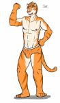 absurd_res anthro briefs bulge character_name clothed clothing felid fuze hi_res joe_(texnatsu) male mammal muscular muscular_anthro muscular_male pantherine solo texnatsu tiger topless underwear