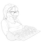 Rating: s
ID: 5553288
Date: 2025-05-06 15:09:36 -0400
Status: active
Score: 1
2024 alternate_costume anthro apron baryonyx big_breasts breasts candy cavemanon_studios chocolate chocolate_chip_cookie chocolate_chips cleavage clothed clothing cookie cookie_tray dessert dinosaur eyelashes eyes_closed eyewear female food freckled_chest freckled_face freckles glasses handwear i_wani_hug_that_gator lazy-a-ile monochrome olivia_halford open_mouth open_smile oven_mitts prehistoric_species reptile scalie sketch smile snout solo spinosaurid theropod post #5553288