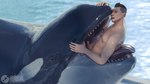 16:9 3d_(artwork) 4k absurd_res ambiguous_gender aquarium cetacean chase_(crimsoncreaturecreations) crimsoncreaturecreations digital_media_(artwork) dolphin duo english_text feral genitals hi_res human inside_mouth male mammal marine nude oceanic_dolphin oral_vore orca penis size_difference soft_vore swallowing teeth text tongue toothed_whale vivarium vore water widescreen