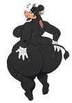 2024 2_horns 4_fingers absurd_res anthro big_breasts big_butt biped black_body black_fur black_tail bovid bovine breasts butt cartoon_gloves cattle clarabelle_cow clothing digital_drawing_(artwork) digital_media_(artwork) disney emanata eyelashes feet female female_anthro fingers full-length_portrait fur glistening_eyelids gloves handwear hi_res horn huge_butt hyper hyper_butt long_ears looking_back mammal mouth_closed nude nude_anthro nude_female pink_inner_ear portrait pupils rear_view simple_background solo sssonic2 tail tail_tuft thick_thighs toes toony tuft white_background white_clothing white_gloves white_handwear