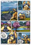 2016 angry anthro black_hair blue_eyes breasts canid canine cherry_blossom cherry_tree clothed clothing cloud comic confusion detailed_background dialogue digital_media_(artwork) dipstick_tail duo english_text feet female fenavi_montaro fennec_fox feretta fingerless_(marking) flower fox fruit_tree fur grass hair herm_(lore) hi_res high_place humming lake mammal markings misunderstanding mountain offscreen_character outside plant prunus_(flower) relaxing robe rock scenery shrub singing sky smile solo_focus speech_bubble startled tail tail_markings tale_of_tails text toeless_(marking) tree true_fox url water yellow_body yellow_fur