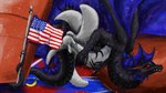 16:9 2022 american_flag banana black_body black_claws black_scales brokshax_(character) claws climbing diamondbackdrake dragon european_mythology feral flagpole food fruit glowing glowing_eyes hi_res male membrane_(anatomy) mythological_creature mythological_scalie mythology patriotism plant politics propeller purple_body purple_wings red_eyes scales scalie ship signature solo tail_grabbing_object united_states_of_america vehicle watercraft western_dragon widescreen wings