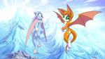 16:9 2024 4k absurd_res animated anthro bat blue_body blue_fur chest_tuft david_lillie day detailed_background dreamkeepers duo dust:_an_elysian_tail female fidget_(elysian_tail) flying fur gloves_(marking) green_eyes hi_res leg_markings male mammal markings membrane_(anatomy) membranous_wings mountain nimbat no_sound nude outside red_eyes short_playtime sky socks_(marking) spinning tail tuft webm whip_(dreamkeepers) widescreen wings yellow_body yellow_fur