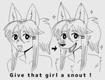 Rating: s
ID: 4841816
Date: 2024-06-10 00:03:52 -0400
Status: active
Score: 360
2024 alternate_form animal_humanoid anthro before_and_after blush blush_lines canid canine chest_tuft digital_media_(artwork) english_text female fur hair hi_res humanoid humanoid_to_anthro humor inner_ear_fluff long_hair looking_at_viewer mammal monochrome open_mouth public_service_announcement simple_background smile snout solo sparkles text the_truth transformation tuft wolfertinger post #4841816