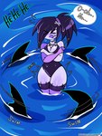 absurd_res anthro beach blush clothing discovery_channel duo fish helpless hi_res human humanoid legwear male mammal marine meme one-piece_swimsuit scared scared_face sea seaside shaking shark shark_fin shark_week shivering shy stockings swimwear thigh_highs undead water wet zombiate zombie