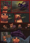 anthro black_eyes comic dialogue dr._mundo_(lol) female fungus hi_res human kennen_(lol) league_of_legends male mammal mushroom ninja red_eyes riot_games size_difference sona_(lol) teemo_(lol) tencent thanekats warrior yordle