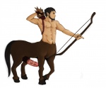 abs animal_genitalia animal_penis arrow_(weapon) beard black_hair bow_(weapon) brown_body brown_fur centaur corruption_of_champions equid equid_taur erection european_mythology facial_hair fur genitals greek_mythology hair holding_object holding_weapon hooves humanoid_genitalia humanoid_penis humanoid_pointy_ears humanoid_taur hybrid_genitalia hybrid_penis kelt_(coc) male mammal mammal_taur multicolored_penis mythology navel nipples nude penis pointy_ears quadruped quiver_(object) ranged_weapon simple_background solo split_form standing tail taur two_tone_penis unguligrade vein weapon white_background yougei