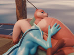 3d_(artwork) 3d_animation 4:3 abdominal_bulge anal anal_foot_gulp anal_vore anal_wink animated anthro anthrofied anus azka_(pthalo) breast_jiggle breasts digital_media_(artwork) duo eeveelution female female/female generation_1_pokemon genitals hammock hand_on_belly head_in_ass jiggling long_playtime lying mammal mustelid nintendo nipples nude on_side open_mouth otter outside pokemon pokemon_(species) pokemorph pthalo pussy refresh_(pthalo) slap sound straining struggling struggling_prey tail tail_motion tail_slap vaporeon vore webm