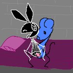 1:1 anthro balls bed blue_body clothing conditional_dnp digital_media_(artwork) dress duo erection featureless_chest female female_penetrated furniture genitals hi_res lagomorph leporid male male/female male_penetrating male_penetrating_female mammal mouse muffinlewds murid murine nude on_bed open_mouth penetration penile penis pixel_(artwork) pixelated polygons pussy rabbit rat rodent sewer_rave sex smile spread_legs spreading stick_arms stick_calves stick_legs stick_limbs stick_thighs thin_calves thin_legs thin_thighs tongue tongue_out vaginal vib-ribbon vibri