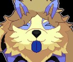 animated arcanine blue_tongue eyes_closed feral fluffy generation_1_pokemon happy hazelninetales licking licking_viewer loop male nintendo pokemon pokemon_(species) short_playtime solo steele_loyffy_(character) tongue