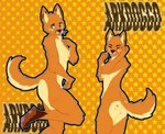 anthro arched_back arkdoggo big_butt blue_eyes butt butt_heart canid canine eyes_closed fluffy fox fox_tail fur humanoid_hands inner_ear_fluff jake_(arkdoggo) love_handles male mammal mouth_closed muscular muscular_anthro muscular_male nude orange_body orange_fur pawpads paws pink_pawpads pose raised_tail rear_view side_view smile solo star star_eyes tail tan_body tan_fur thick_thighs tongue tongue_out tuft