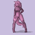 1:1 5_fingers anthro big_breasts breasts canid canine canis clothed clothing female fingers footwear fox fur hair hoodie humanoid hybrid long_hair long_tail mammal minabaudelair nude pink_background pink_body pink_fur pink_hair rigo2036 rosalba_(rigo2036) seductive simple_background smile socks solo tail thong topwear underwear wide_hips wolf