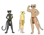 3_toes 4_fingers abs anthro areola bared_teeth barefoot biceps biped black_body black_bottomwear black_clothing black_fur black_loincloth black_nose black_tail bottomwear brown_areola brown_body brown_fur brown_nipples brown_tail carl_(skeletronic) cheek_tuft chest_tuft clancy_(skeletronic) clothed clothed_anthro clothed_male clothing collarbone colored digital_drawing_(artwork) digital_media_(artwork) domestic_cat facial_tuft fan_character feet felid feline felis fingers flat_colors flexing flexing_bicep food fruit fur green_bottomwear green_clothing green_loincloth green_sclera grey_areola grey_body grey_fur grey_nipples grin group happy humanoid_feet humanoid_hands khajiit larger_male loincloth loincloth_only long_tail male male_anthro mammal manly microsoft monotone_body monotone_clothing monotone_fur multicolored_body multicolored_clothing multicolored_fur murid murine muscular muscular_anthro muscular_male navel nipples no_shading orange_nose orange_sclera pecs pineapple pink_areola pink_feet pink_hands pink_nipples pink_nose pink_tail plant plantigrade pupils quads rat red_bottomwear red_clothing red_loincloth rodent simple_background size_difference skeletronic skinny skinny_anthro skinny_male small_nose smaller_male smile standing tail the_elder_scrolls toes topless trio tuft white_background yellow_bottomwear yellow_clothing yellow_loincloth