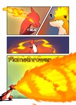 charmeleon comic darrow0 english_text fire forest generation_1_pokemon generation_2_pokemon hi_res nintendo plant pokemon pokemon_(species) quilava speech_bubble text tree yuel