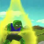 1:1 amphibian animated anthro battle duo explosion frog gesture green_body grin hand_gesture humor keikogi male martial_arts_uniform matt_furie meme middle_finger muscular muscular_anthro muscular_male no_sound pepe_the_frog powering_up short_playtime smile sportswear webm