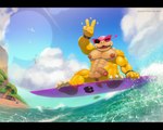 abs absurd_res anthro anus balls beach cataquack erect_nipples genitals gesture hand_gesture hi_res koopa koopaling looking_at_viewer male mario_bros muscular muscular_male nintendo nipples one_eye_closed pecs penis rad-lizer reptile roy_koopa scalie shell solo super_mario_bros_wonder super_mario_sunshine surfing turtle v_sign wink winking_at_viewer wubba