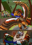 avi_(sayeth) avian bird check_tag_type comic dancing diurnal_gryphon female feral fur gryphon hi_res mythological_avian mythological_creature mythology observing raised_tail sayeth tail